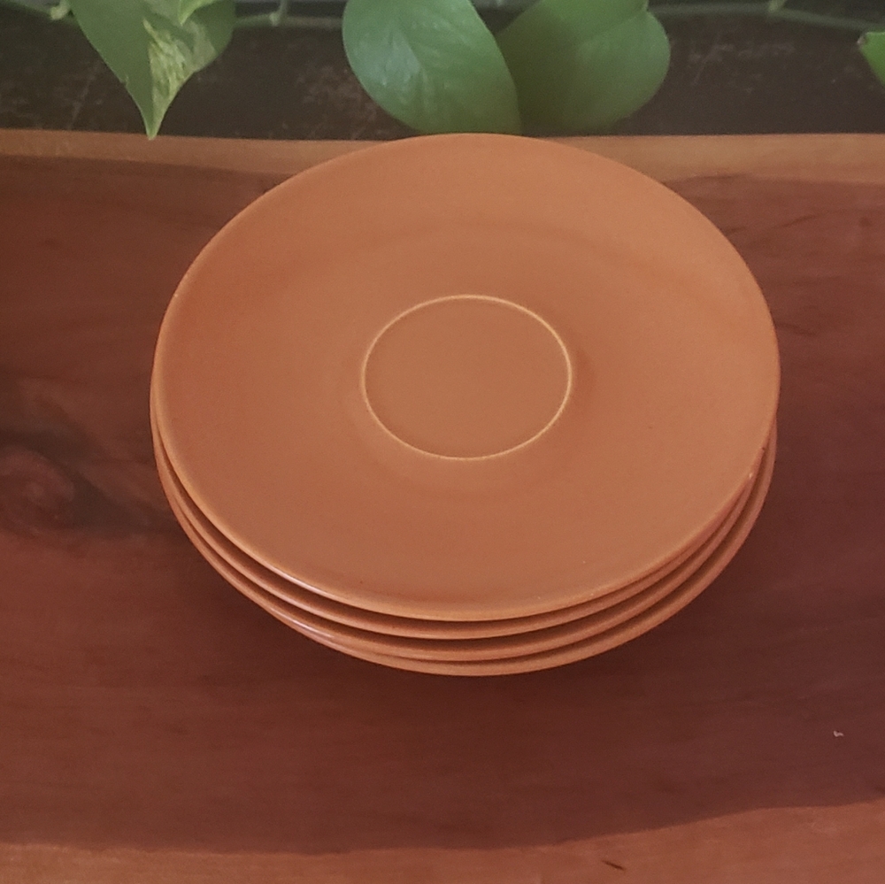 Set of 4 saucers Höganäs keramik blyfritt  sverige